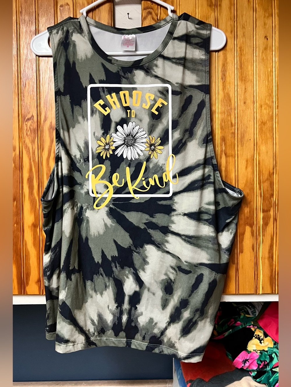 Choose To Be Kind Tie-Dye Graphic Tank - Yellow & Black XXL